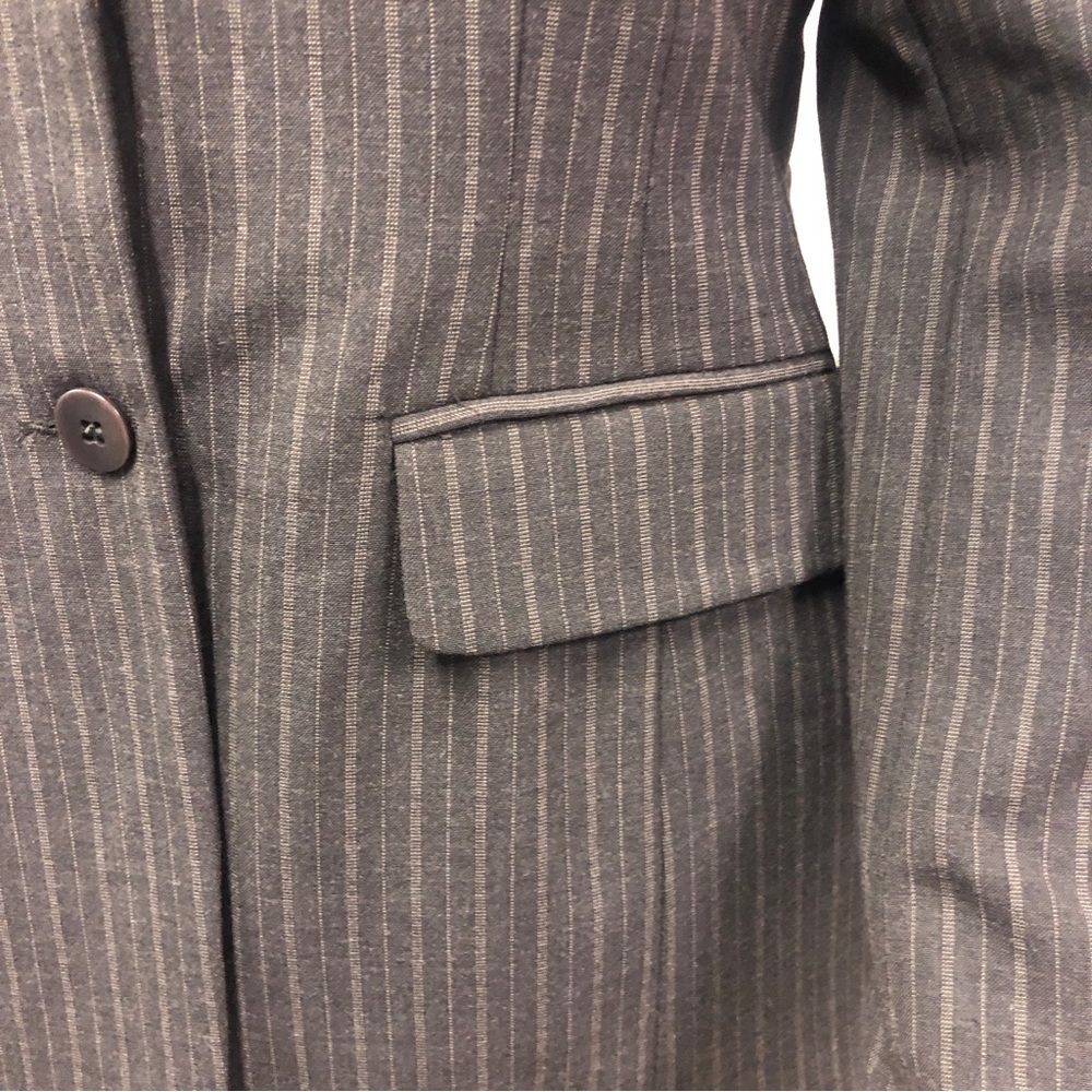 The Limited Stretch Brown Pinstripe 2 Button Blazer Suit Jacket Womens XS New - Picture 5 of 9